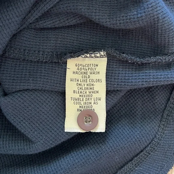 PITT Panthers Navy Blue Thermal Waffle Knit Henley Long Sleeve Shirt XXL - Picture 8 of 8